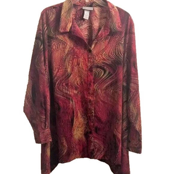 Woman's Blouse by Catherines size 18/20 1X button up comfort - Picture 3 of 5